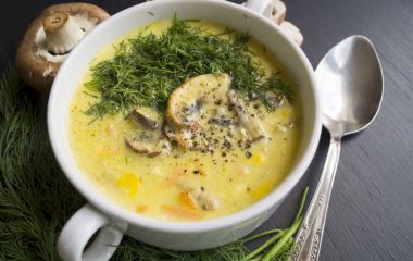 Грибной суп с плавленым сыром